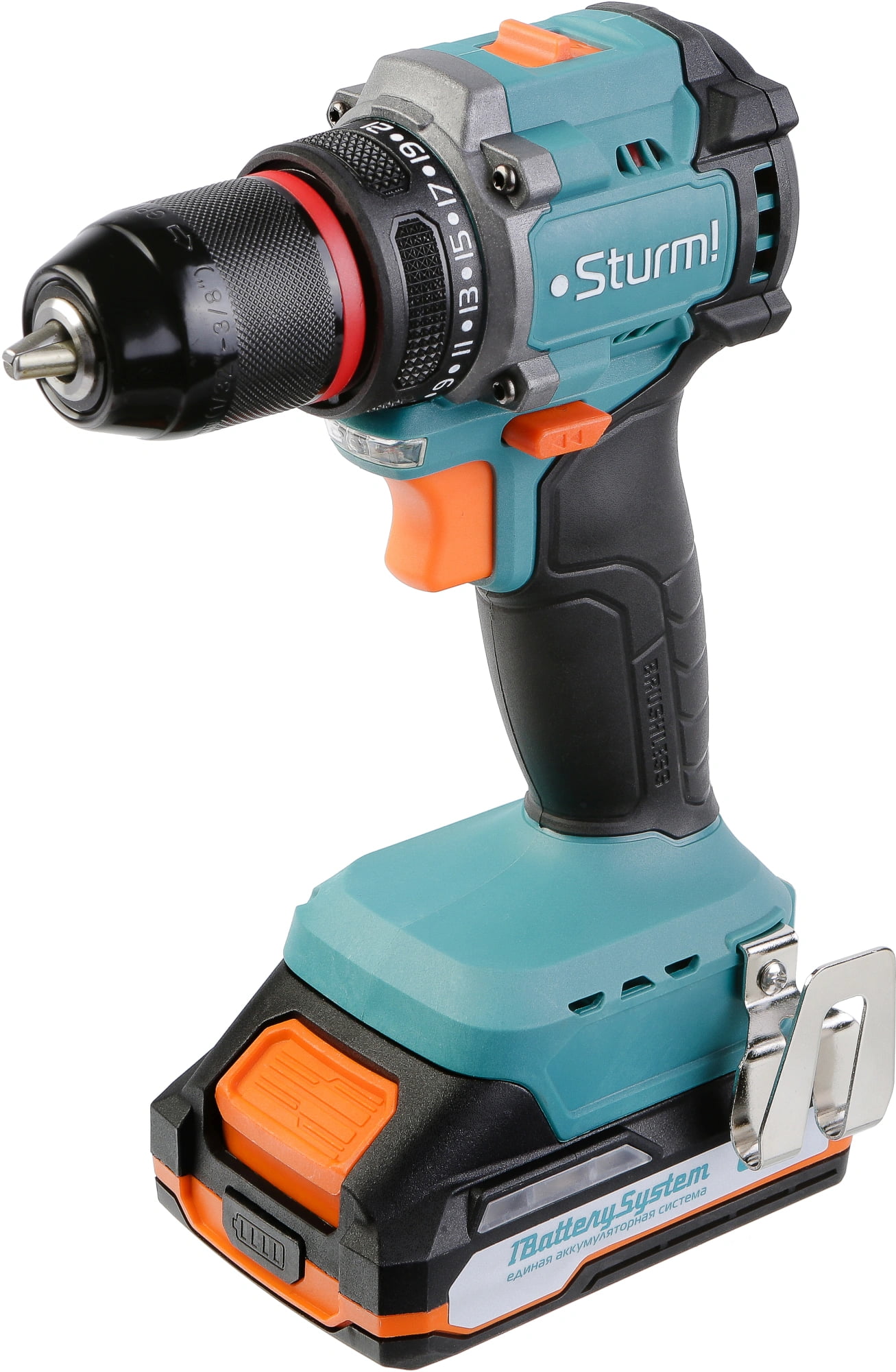 Дрель-шуруповерт Sturm CD1860BL, 18 В, 2 Ач, 60 Нм, бесщеточный