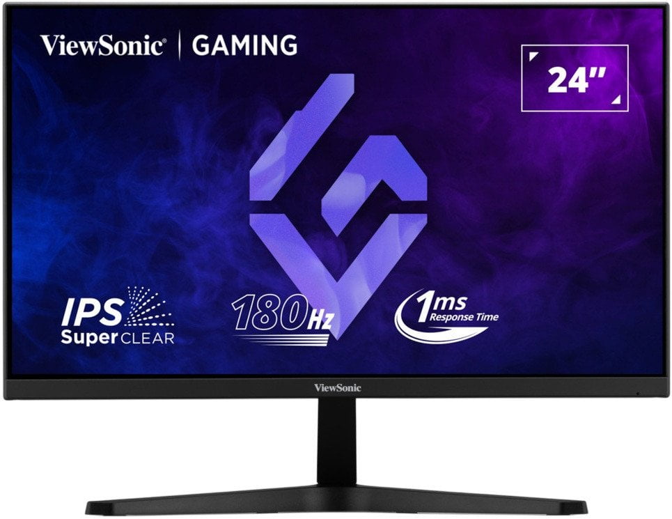 Монитор 23.8" ViewSonic VX24G1-HD IPS 1920x1080, 180 Гц, 1 мс (MPRT), 16:9, 300 кд/м², 2xHDMI 2.0, DP 1.4, 3.5 Jack, HDR10, G-Sync Compatible, черный