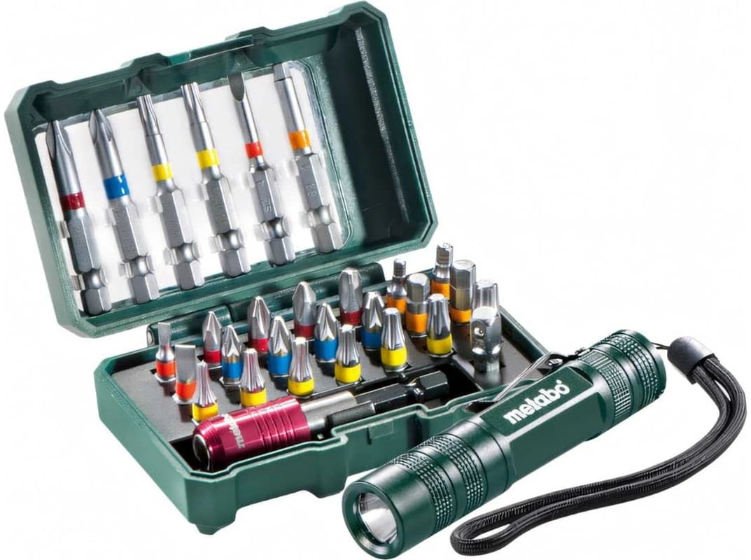 Набор бит METABO 626721000 29 предметов + LED фонарик