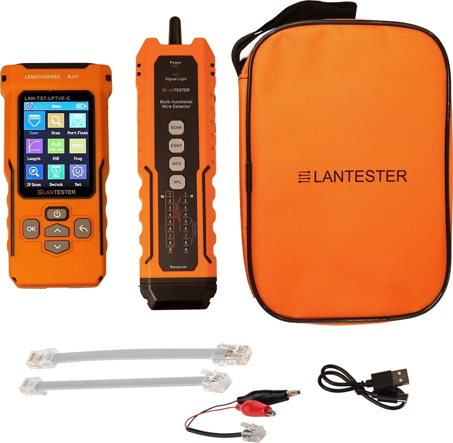 Тестер кабельный Lanmaster LAN-TST-LPTVE-C оранжевый/черный