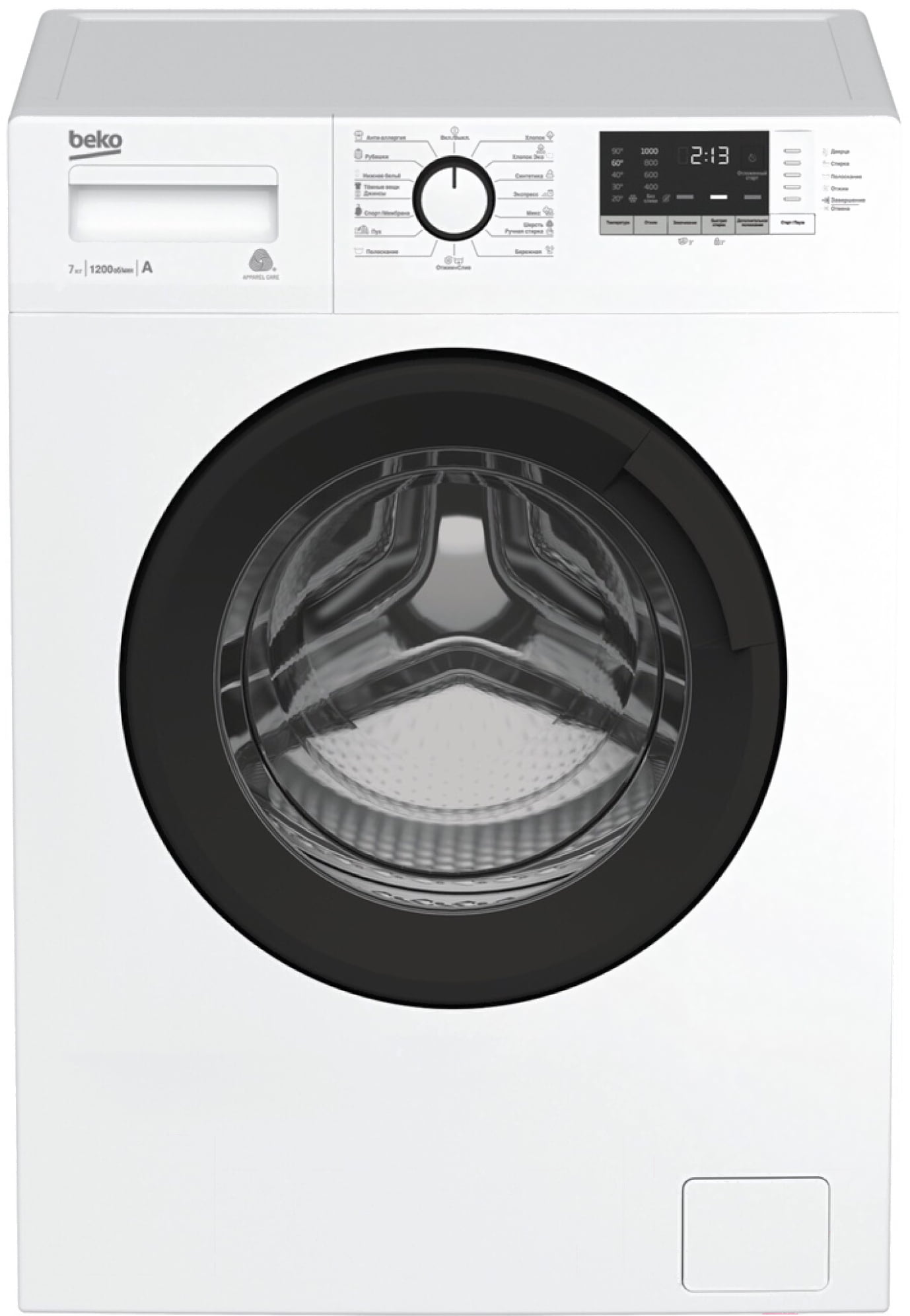 Стиральная машина Beko WSRE7612XAWI белый загрузка фронтальная 7 кг, 1200 об/мин., класс: А