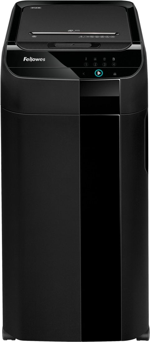 Шредер Fellowes AutoMax 450C черный с автоподачей (секр.P-4) фрагменты 450лист. 68лтр. скрепки скобы пл.карты CD