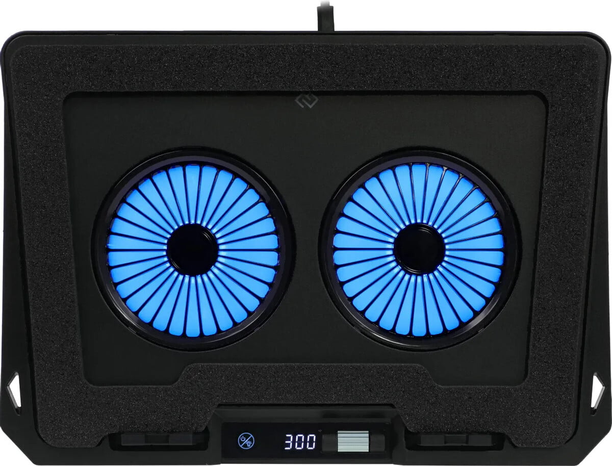 Подставка для ноутбука Digma D-NCP170-2x110RGb 18" 400x288x45мм 52дБ 2xUSB 2x 110ммFAN 1250г Fan-control металл/пластик черный
