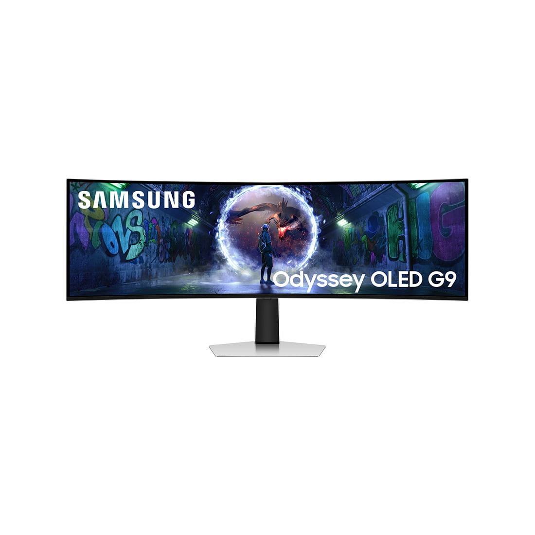 Монитор 49" Samsung Odyssey OLED G9 S49DG932SIXCI OLED 5120x1440, 240 Гц, 0.03 мс, 32:9, 250 кд/м², 1xHDMI, 1xDP, 2xUSB-C, 1x3.5 мм, изогнутый R1800, серебристы