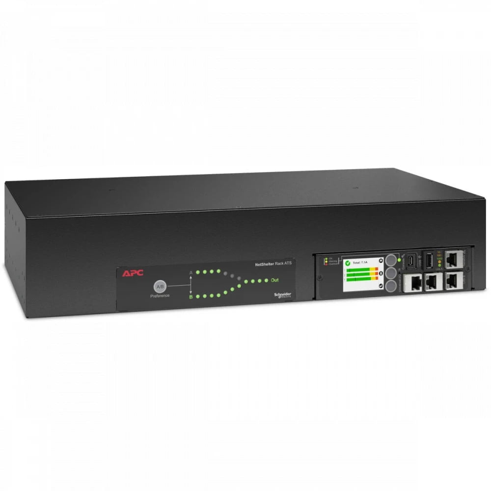 Стоечный переключатель нагрузки APC Rack Automatic Transfer Switch, 2U, 32A, 230V, 2 IEC 309 IN, 16 C13, 2 C19 OUT, 50/60 Hz