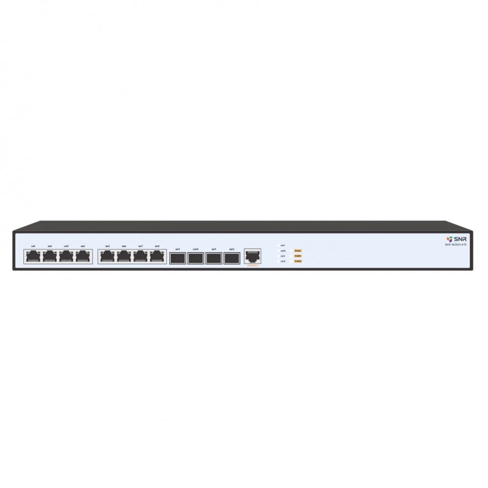 Коммутатор SNR SNR-S5310X-8TX, 8×10 Гбит/с + 4×10 Гбит/с SFP+, управляемый