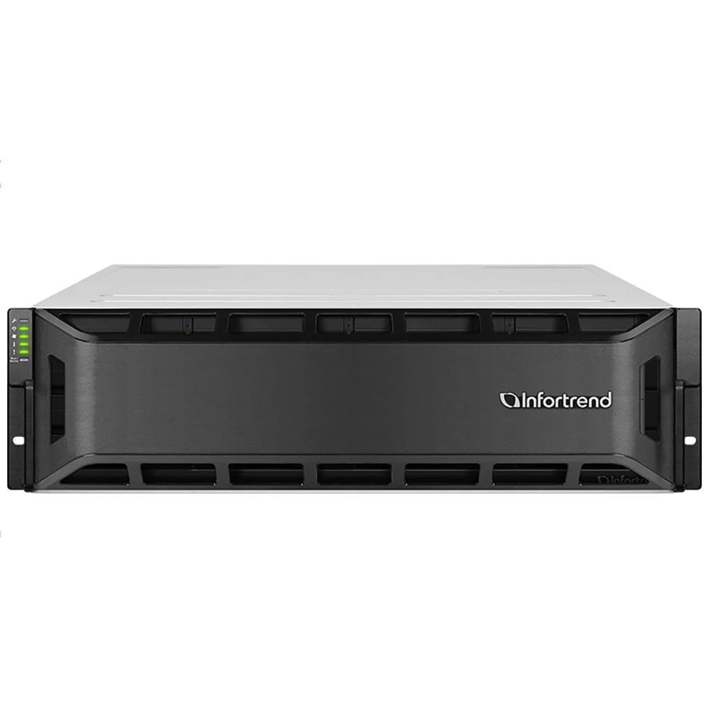 Платформа СХД Infortrend GS2024R01C0FD-8U32 EonStor GS 2000 3U/16bay, cloud-integrated unified storage, supports NAS, block, object storage and cloud gateway, dual redundant co ntroller subsystem including 2x12Gb/s SAS EXP. ports, 8x1G iSCSI ports +4x host board slot(s), 4x4Gb, 2x(PSU+FAN Module),