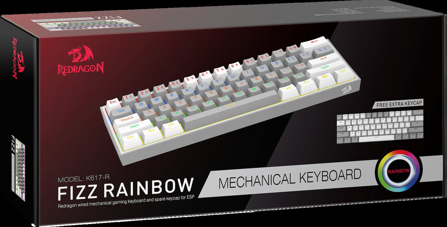 Клавиатура USB FIZZ GREY/WHITE REDRAGON 70675 DEFENDER