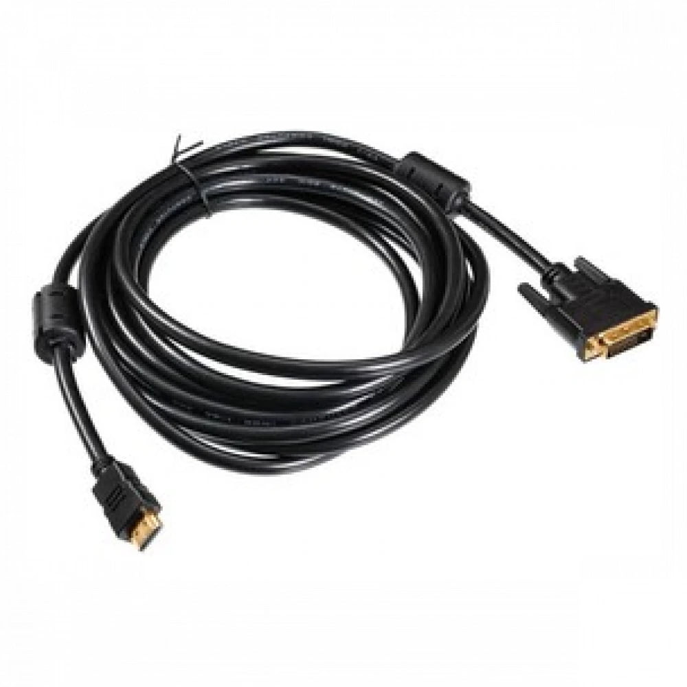 Кабель DVI Buro HDMI19 (m)/DVI-D(m) 5м феррит.кольца позолоченные контакты