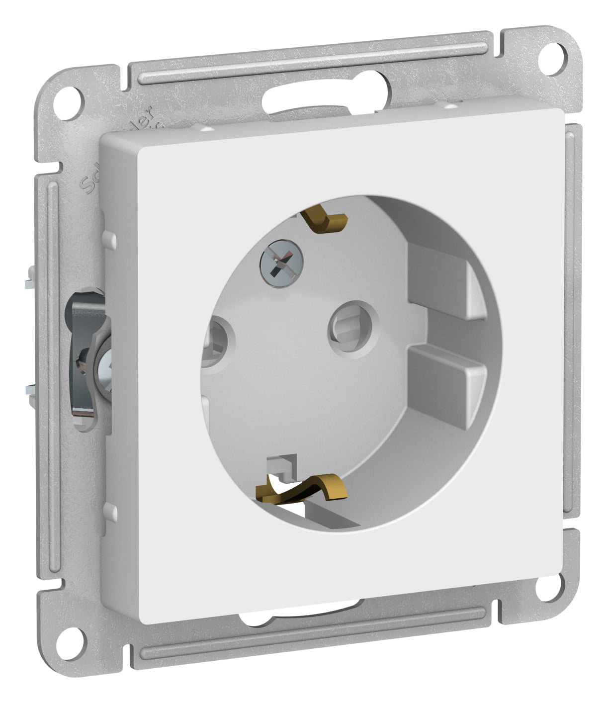 Розетка с заземлением со шторками Schneider-electric ATN000145 ATLASDESIGN, 16А, механизм, БЕЛЫЙ