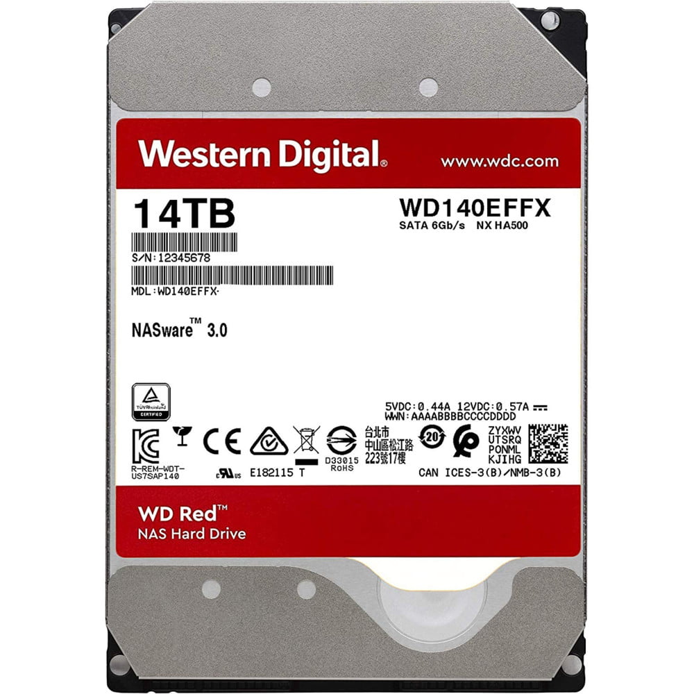 Накопитель на жестком магнитном диске WD Жесткий диск WD RED WD140EFFX 14ТБ 3,5" 5400RPM 512MB (SATA-III) NAS Edition