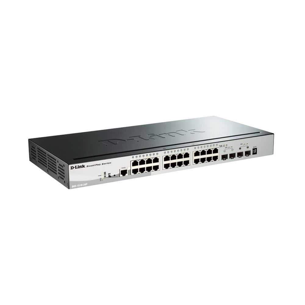 Коммутатор D-Link DGS-1510-28P/A1A, 24×1 Гбит/с + 2×1 Гбит/с SFP + 2×10 Гбит/с SFP+, управляемый