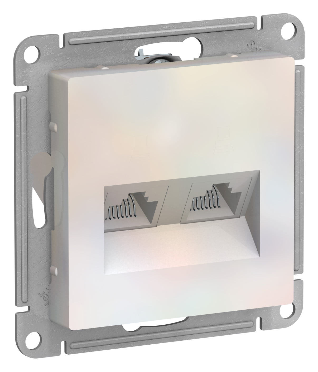 Розетка компьютерная двойная RJ45+RJ45, кат.5E, механизм ATN000485 Schneider Electric Жемчуг