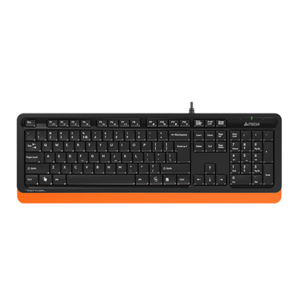 Клавиатура проводная A4Tech Fstyler FK10, USB, черный/оранжевый