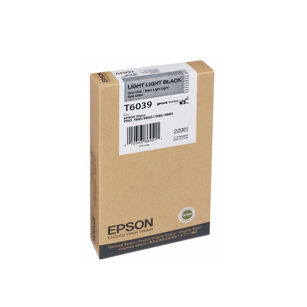 Картридж струйный Epson C13T603900 светло-серый для Epson Sty Pro 7800/9800/7880/9880 (220мл)