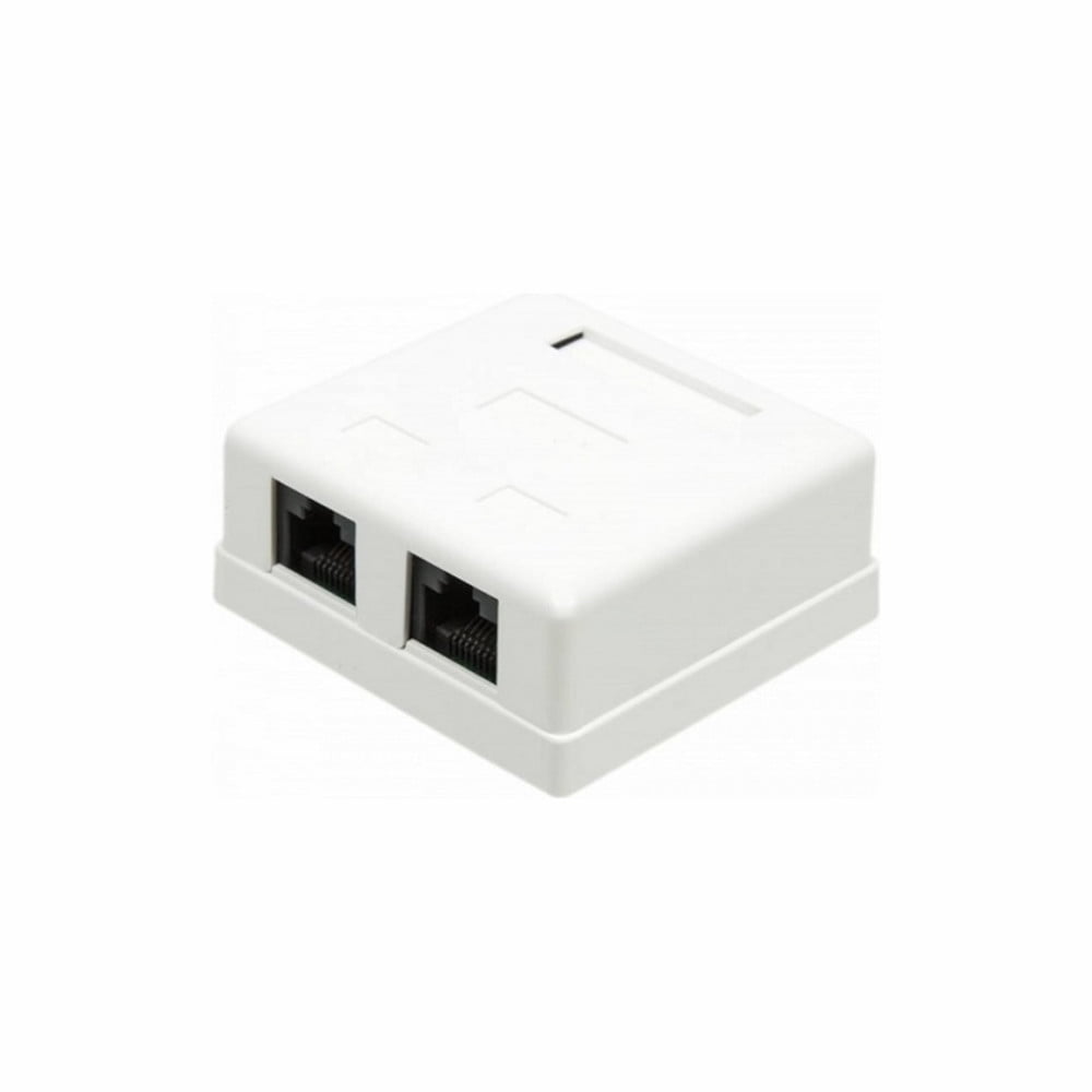 Розетка TWT (TWT-SM2-4545-WH) настенная 2 порта RJ-45 категории 5е. UTP. белая