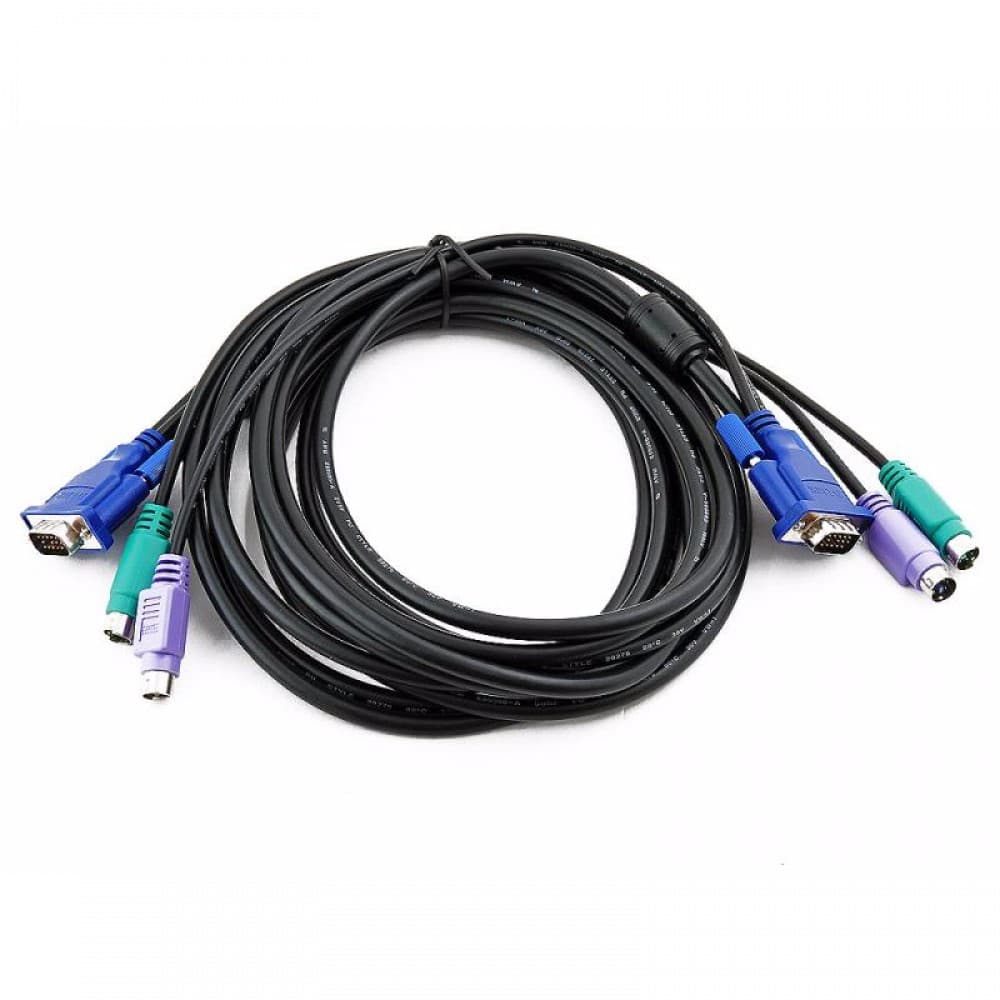 Переключатель D-Link DKVM-CB5Кабель KVM для подключения клавиатуры, мыши и монитора, длина 4,5 м