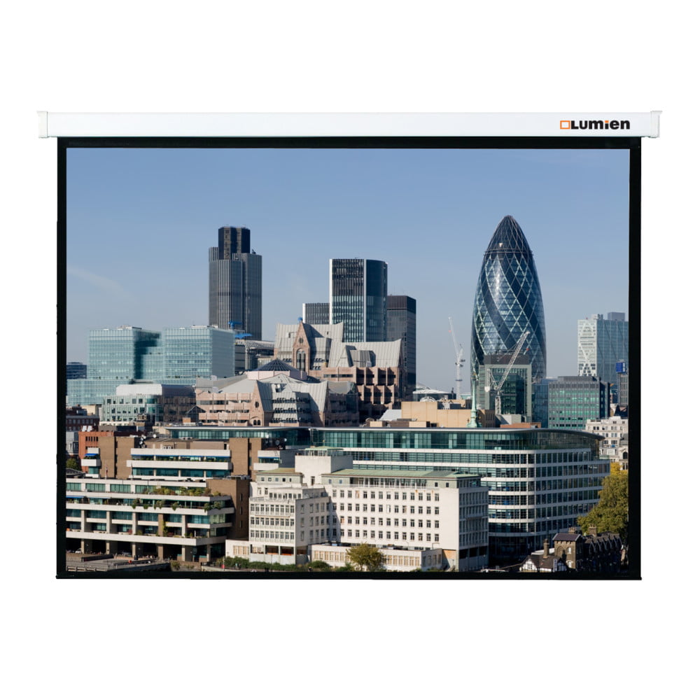 Экран с электроприводом Lumien Master Control 162x280 см (123") Matte White FiberGlass черная кайма сверху 40 см