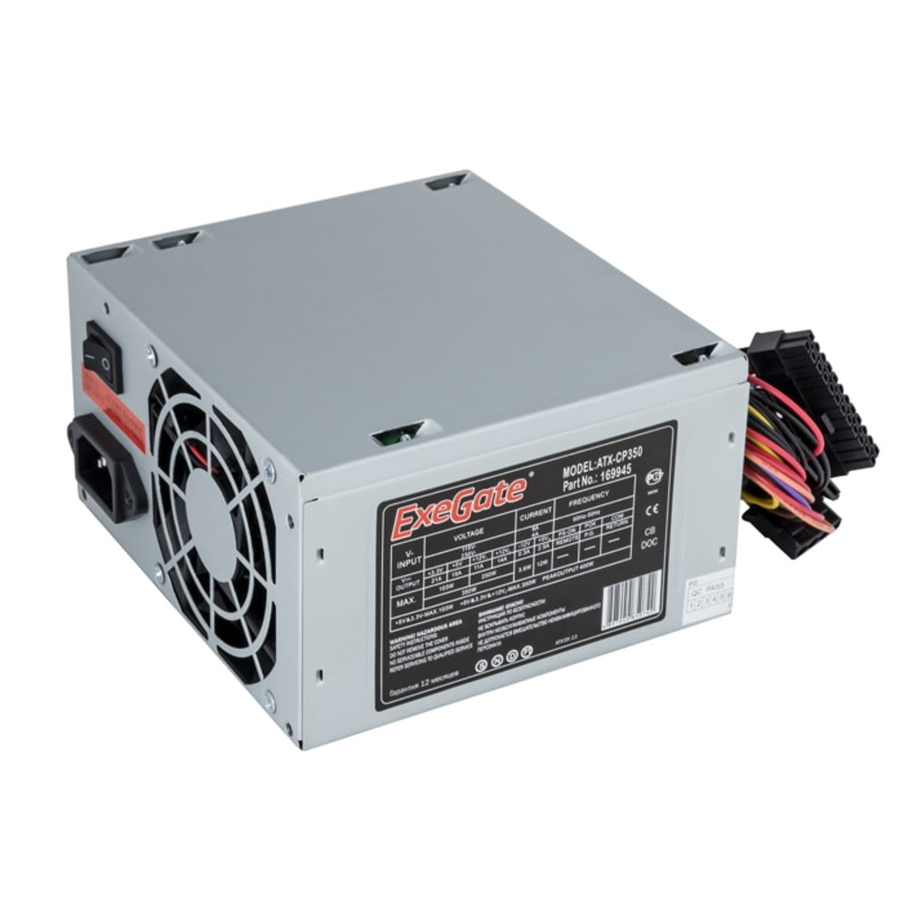 Блок питания ExeGate CP350 (EX169945RUS), 350Вт, ATX, 80мм, серый