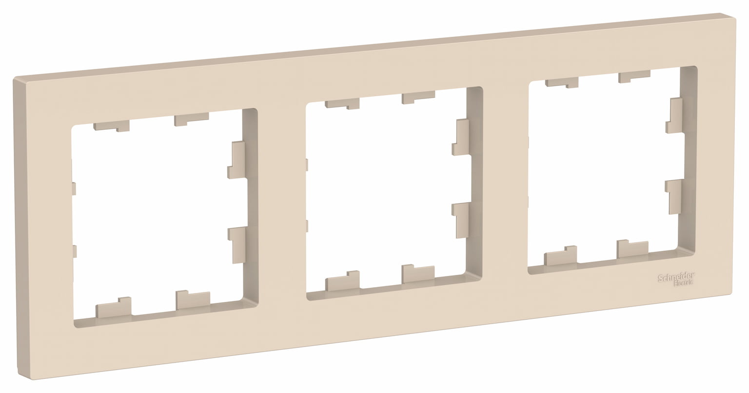 Рамка 3-постовая Schneider-electric AtlasDesign, универсальная, бежевый