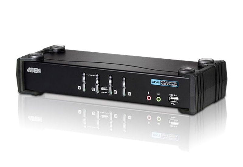 Переключатель ATEN KVM Switch CS1764A-AT-G 4-х портовый USB 2.0 DVI KVMP-переключатель (KVM Switch)