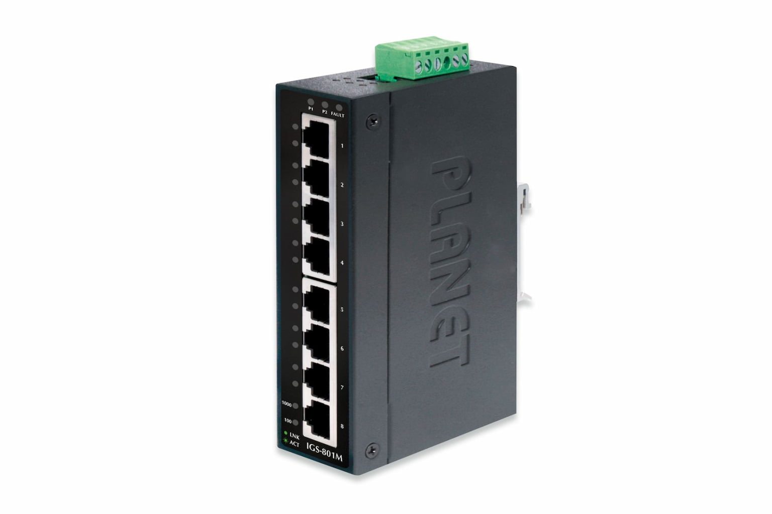 Коммутатор PLANET IP30 Slim type 8-Port Industrial Manageable Gigabit Ethernet Switch (-40 to 75 degree C)