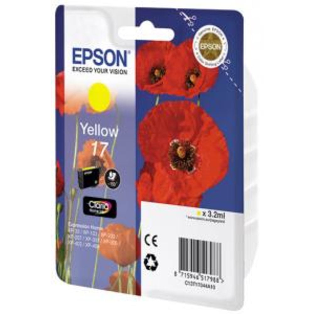 Картридж струйный Epson C13T17044A10 желтый (150 стр.) для Epson XP33/203/303