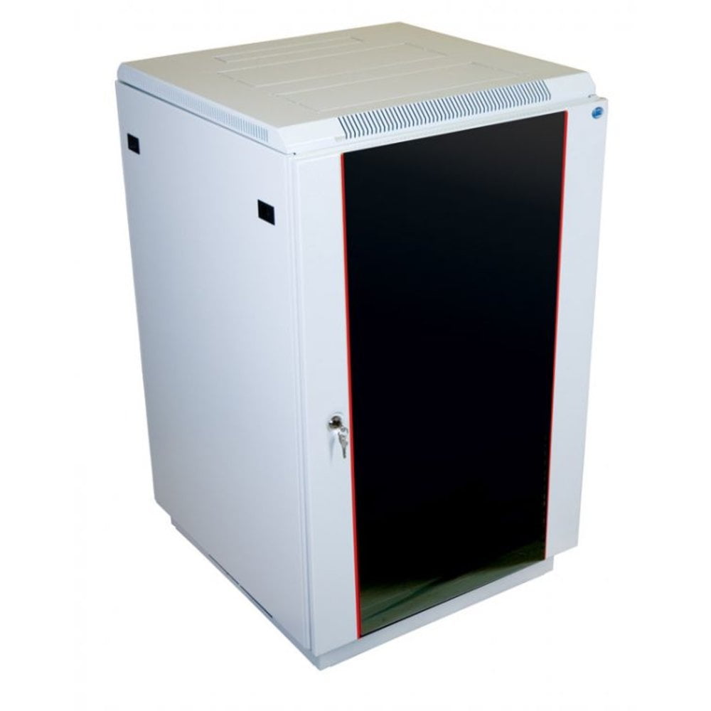 Шкаф коммутационный ЦМО ШТК-М-18.6.8-1ААА 18U 600x820 мм пер. дв. стекл задн. дв. стал. лист 2 бок. пан. направл. под закл. гайки 270 кг серый
