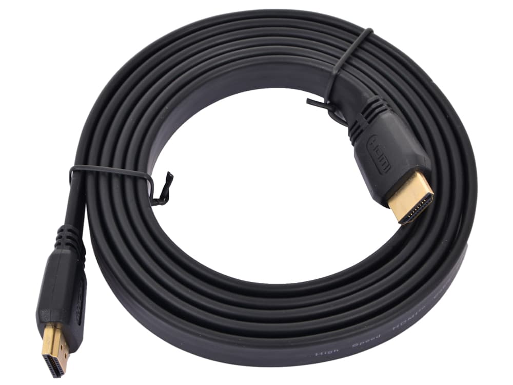 Кабель Cablexpert HDMI CC-HDMI4F-6, 19M/19M, v2.0, медь, позол.разъемы, экран, плоский кабель, 1.8м, черный, пакет