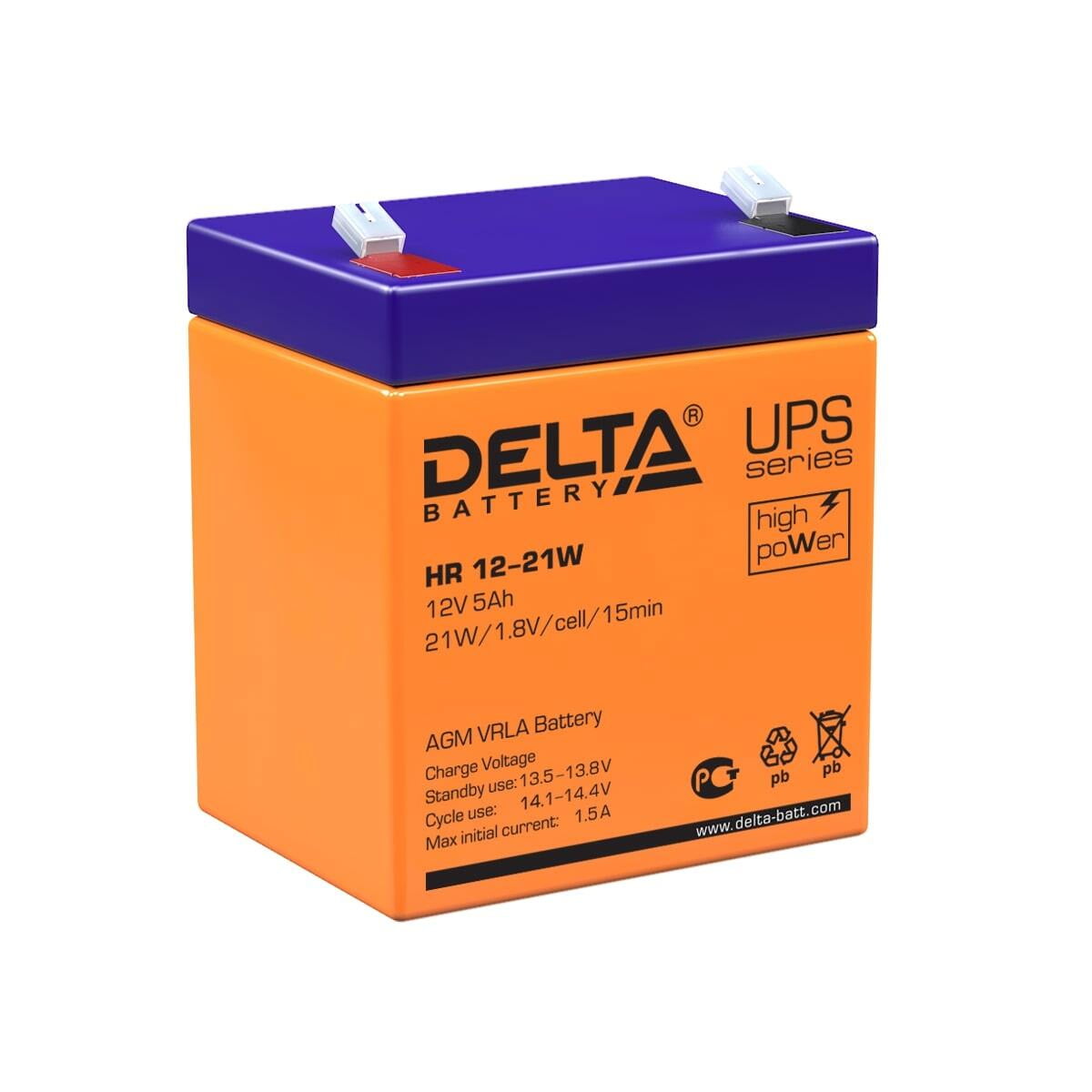 Батарея для ИБП Delta HR 12-21W (12V, 5Ah)