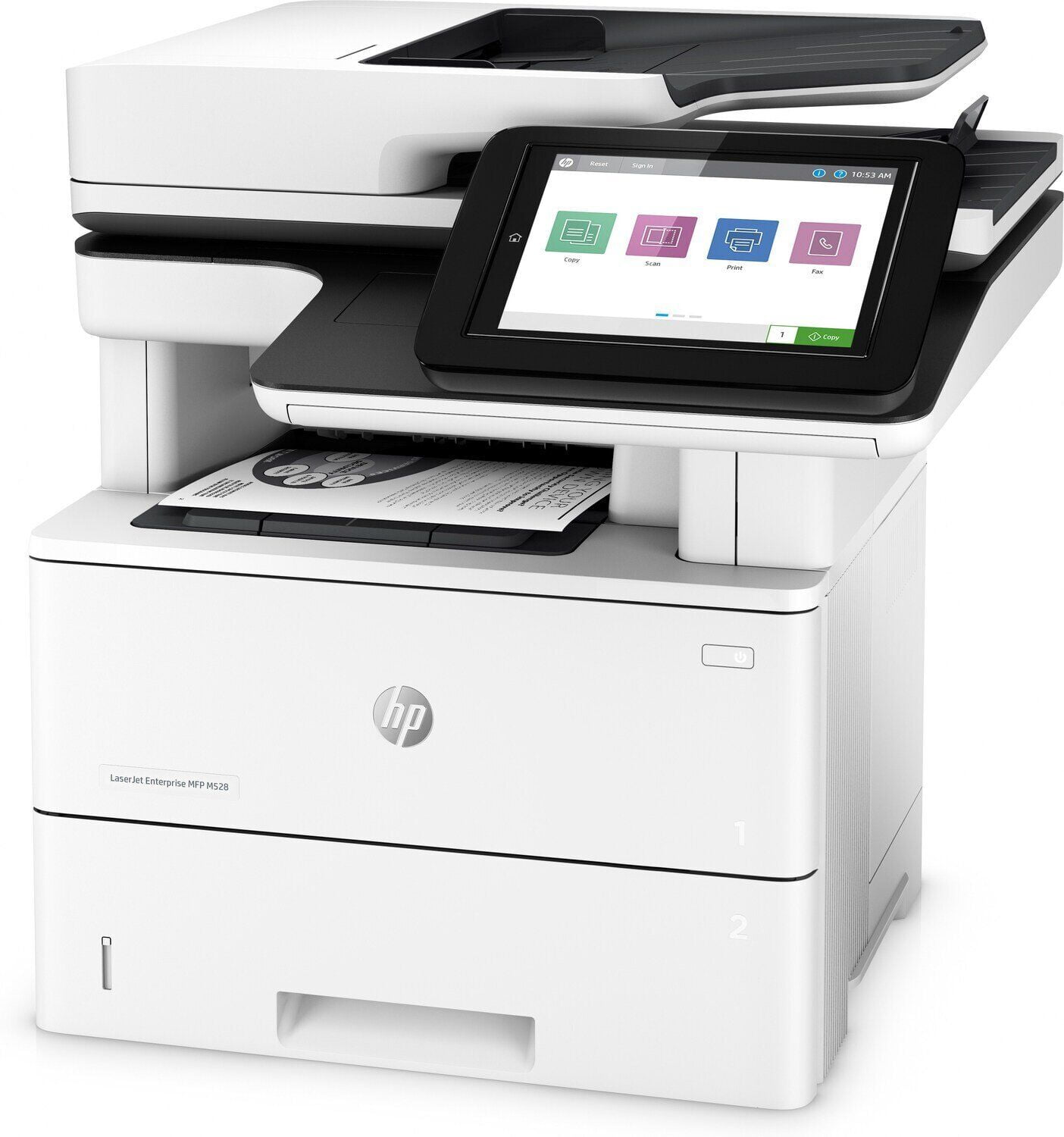 МФУ лазерное HP LaserJet Enterprise M528dn (1PV64A #B19), A4, ч/б, печ. до 43 стр/мин., скан. до 43 стр/мин. (ч/б) 38 стр/мин. (цвет), 1200 x 1200 dpi (печать) 600x600dpi (сканер), USB, RJ-45, Air Print, Mopria