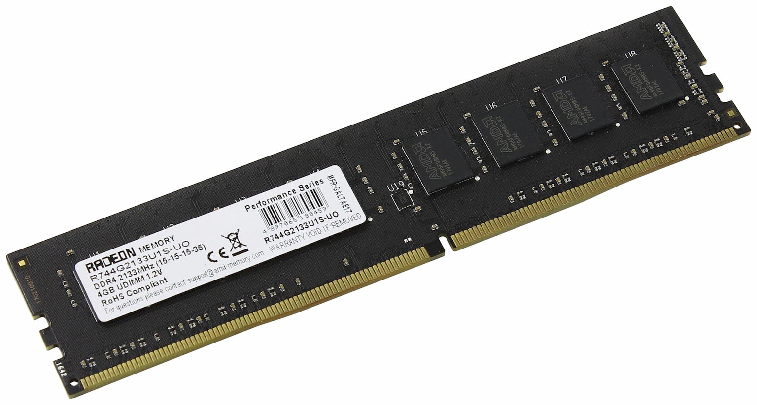 Оперативная память AMD Radeon R7, DDR4, 4GB (1x4GB), 2133MHz, CL15, DIMM, OEM