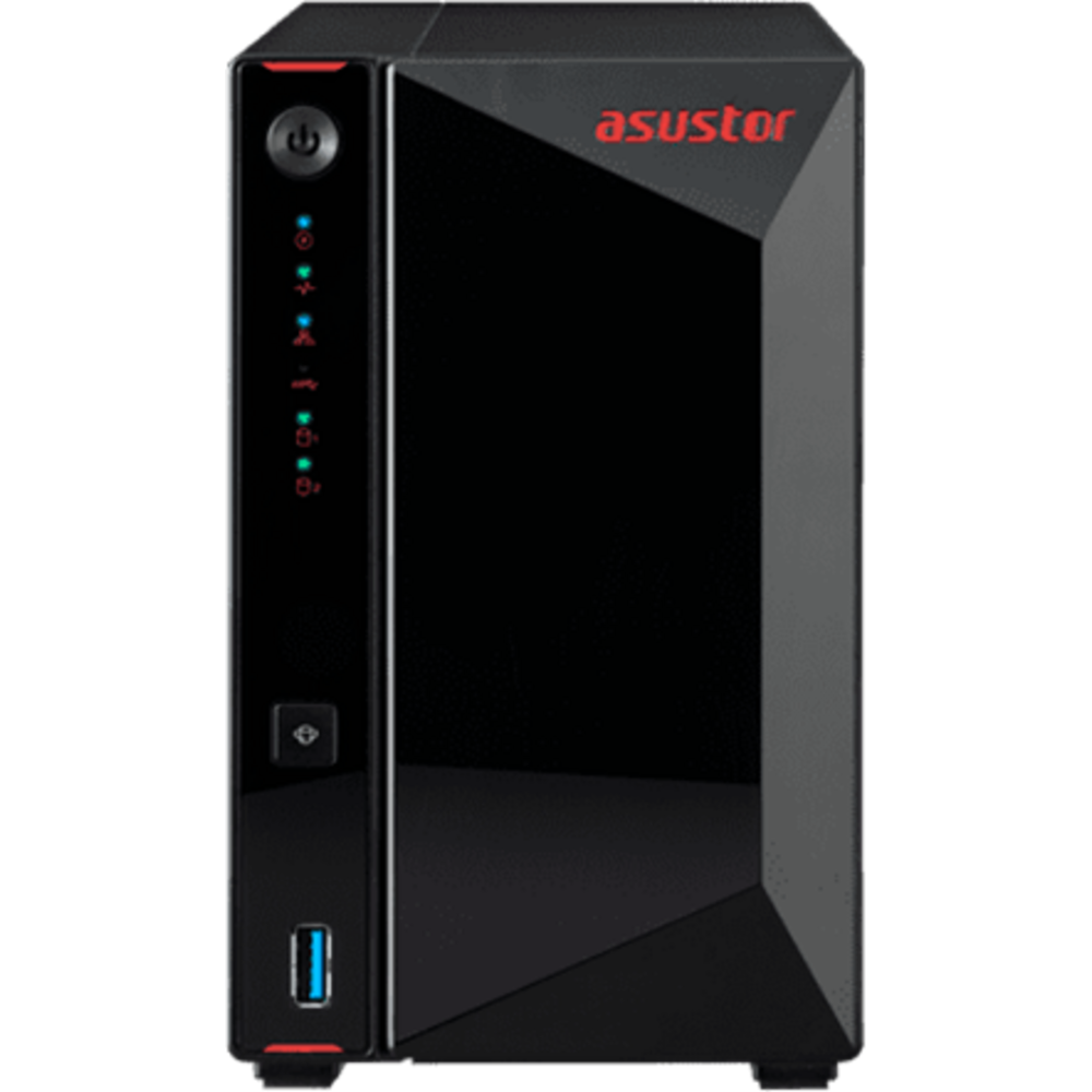 Сетевое хранилище ASUSTOR AS5202T 2-Bay NAS/Media player/Intel Celeron J4005 2.0GHz up to 2.7GHz (Dual-Core ), 2GB SO-DIMM DDR4, noHDD(HDD,SSD),/2x 2,5Gb (LAN)/3xUSB3.2,HDMI/4ip camera license ; 90IX0171-BW3S10