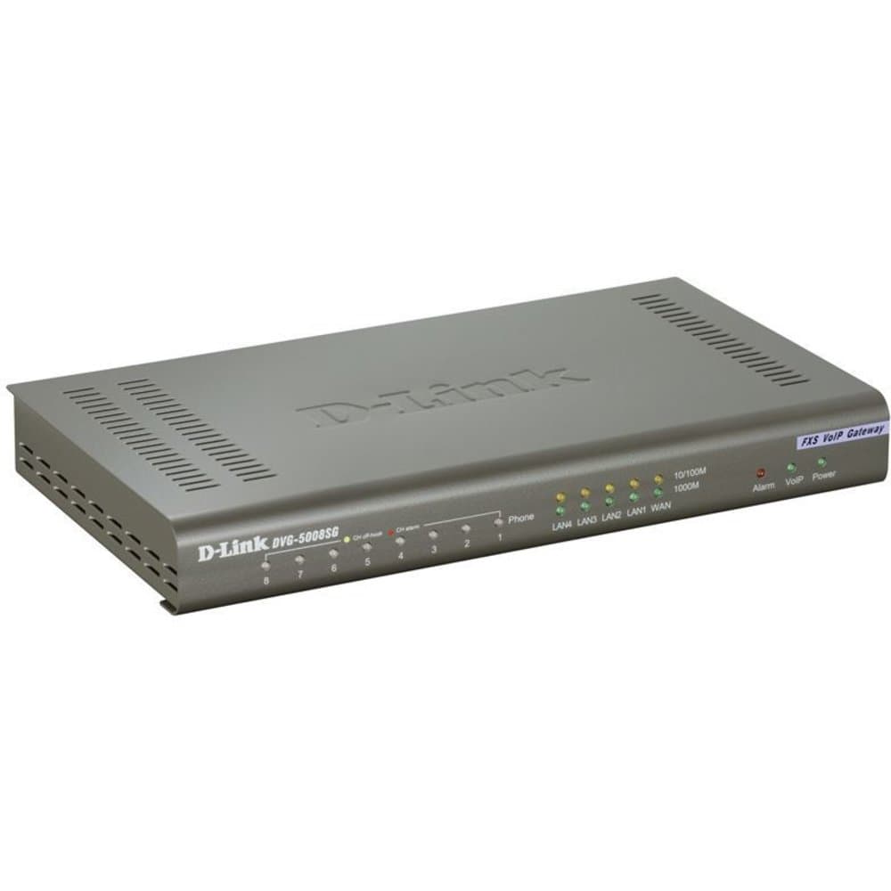 Интернет-телефония D-Link DVG-5008SG/A1A Голосовой шлюз с 8 FXS-портами, 1 WAN-портом 10/100/1000Base-T и 4 LAN-портами 10/1000Base-T