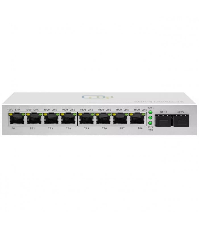 Коммутатор SNR SNR-S1908G-2S, 8×1 Гбит/с + 2×1 Гбит/с SFP, управляемый