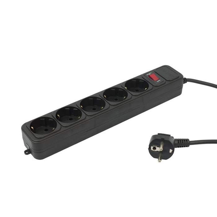 Сетевой фильтр PC Pet AP01006-1.8-BK 1.8 м, 5 розеток, черный
