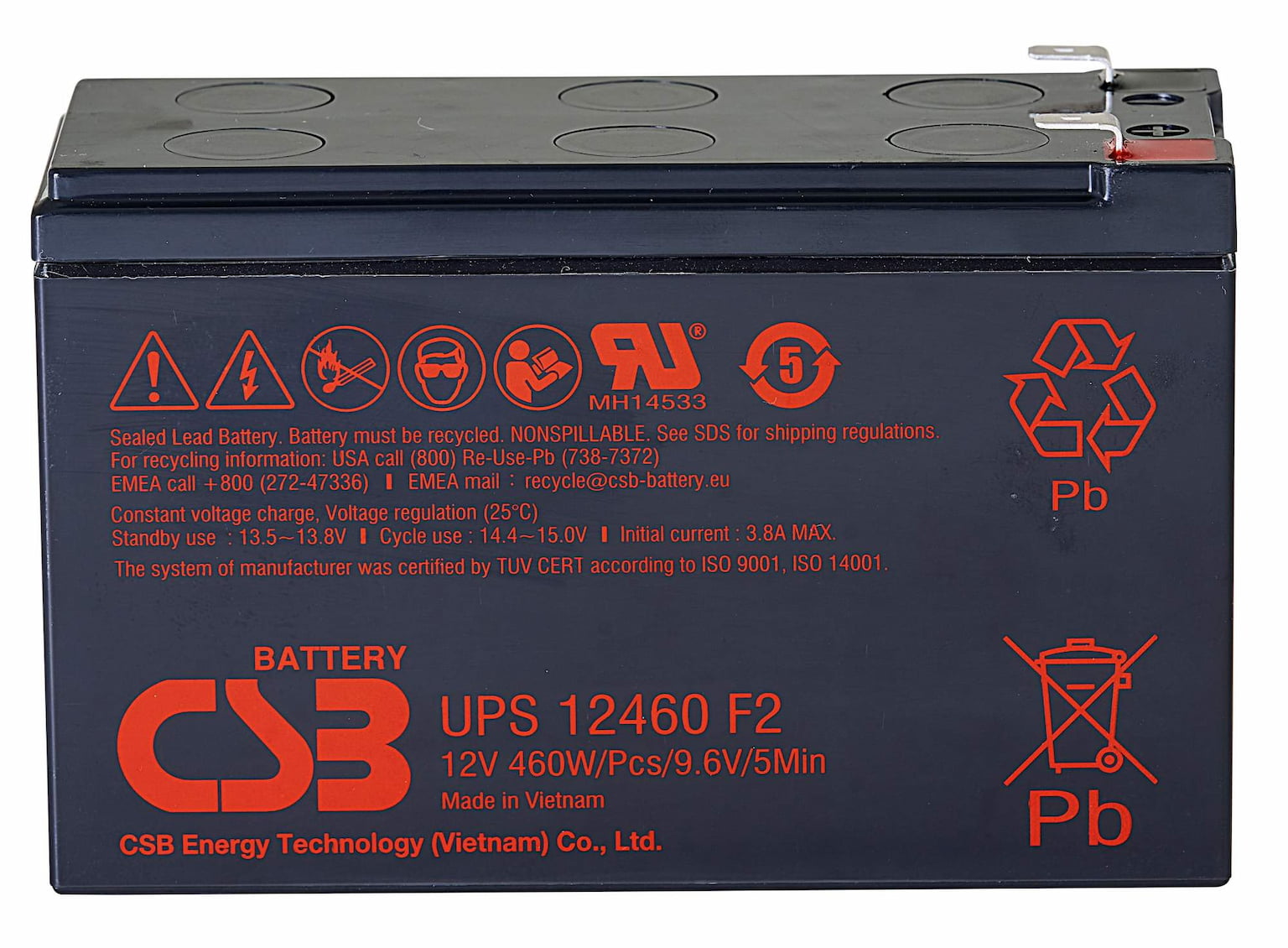 Батарея для ИБП CSB 12460 (12V 9Ah)клеммы F2
