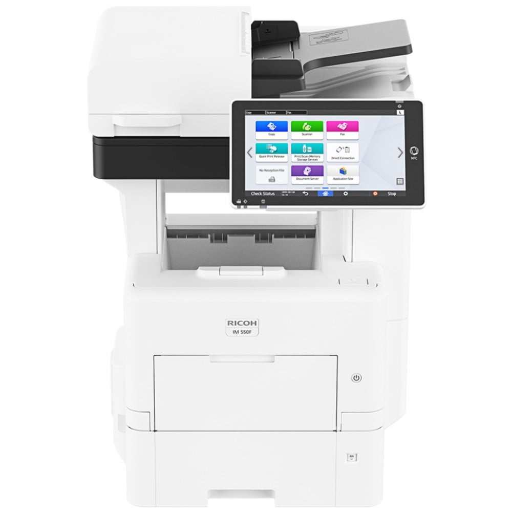 МФУ лазерное Ricoh IM 550F (418459), A4, ч/б, печ. до 55 стр/мин., скан. до 60 стр/мин. (ч/б) 40 стр/мин. (цвет), 1200 x 1200 dpi (печать) 600x600dpi (скан.), USB, Ethernet, Wi-Fi, Bluetooth, NFC