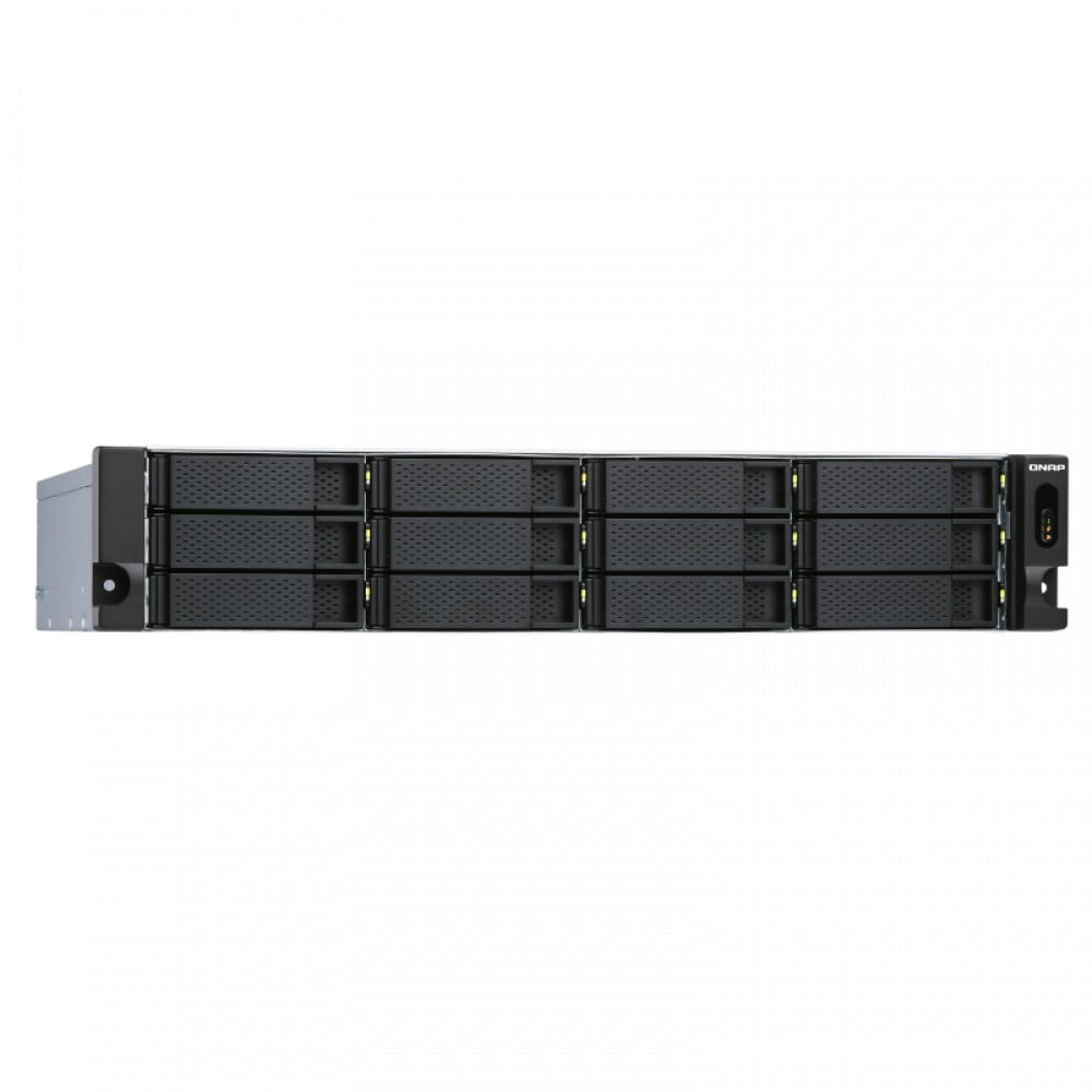 Полка расширения сетевого хранилища без дисков SMB QNAP TL-R1200S-RP SATA 6GB/s JBOD storage enclosure, 12-tray 3,5"/2,5" w/o HDD, 3 x SFF-8088, 2 PSU. Rackmount. W/o rail kit RAIL-B02
