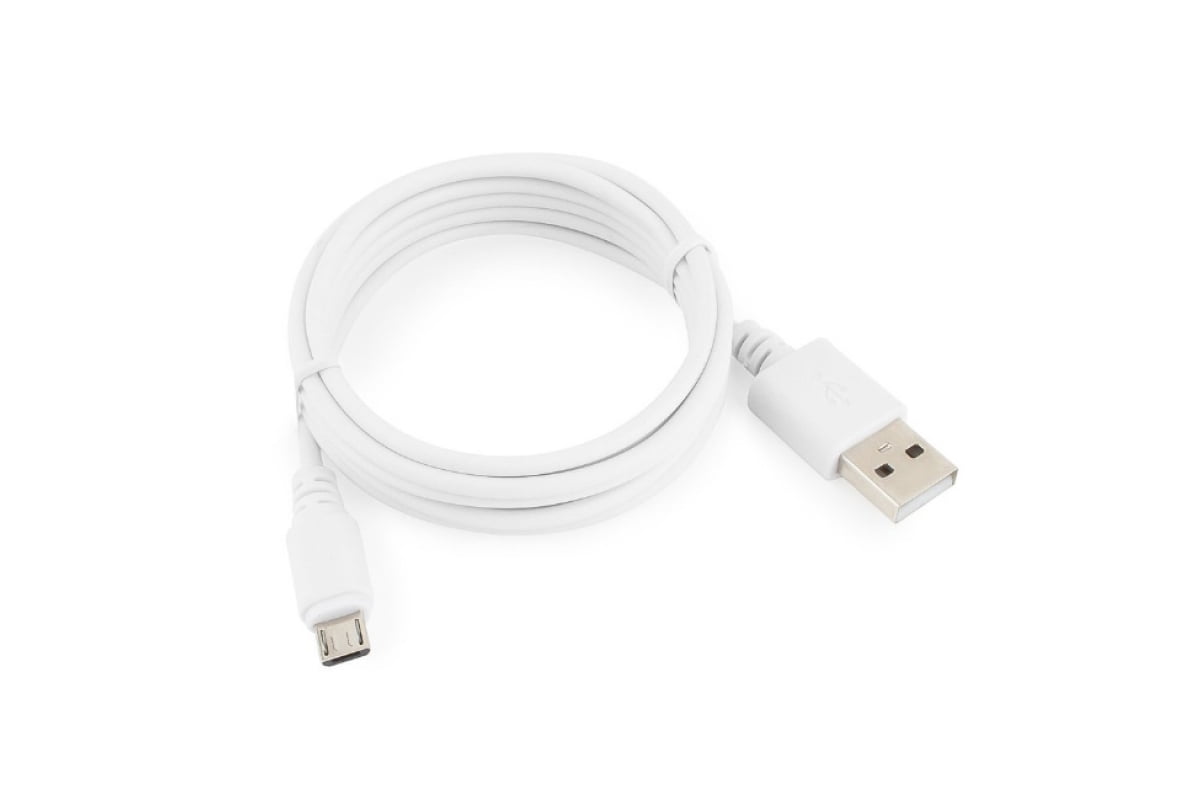Кабель USB2.0 Pro Cablexpert CC-mUSB2-AMBM-6W, AM/microBM 5P, 1.8м, экран, белый, пакет