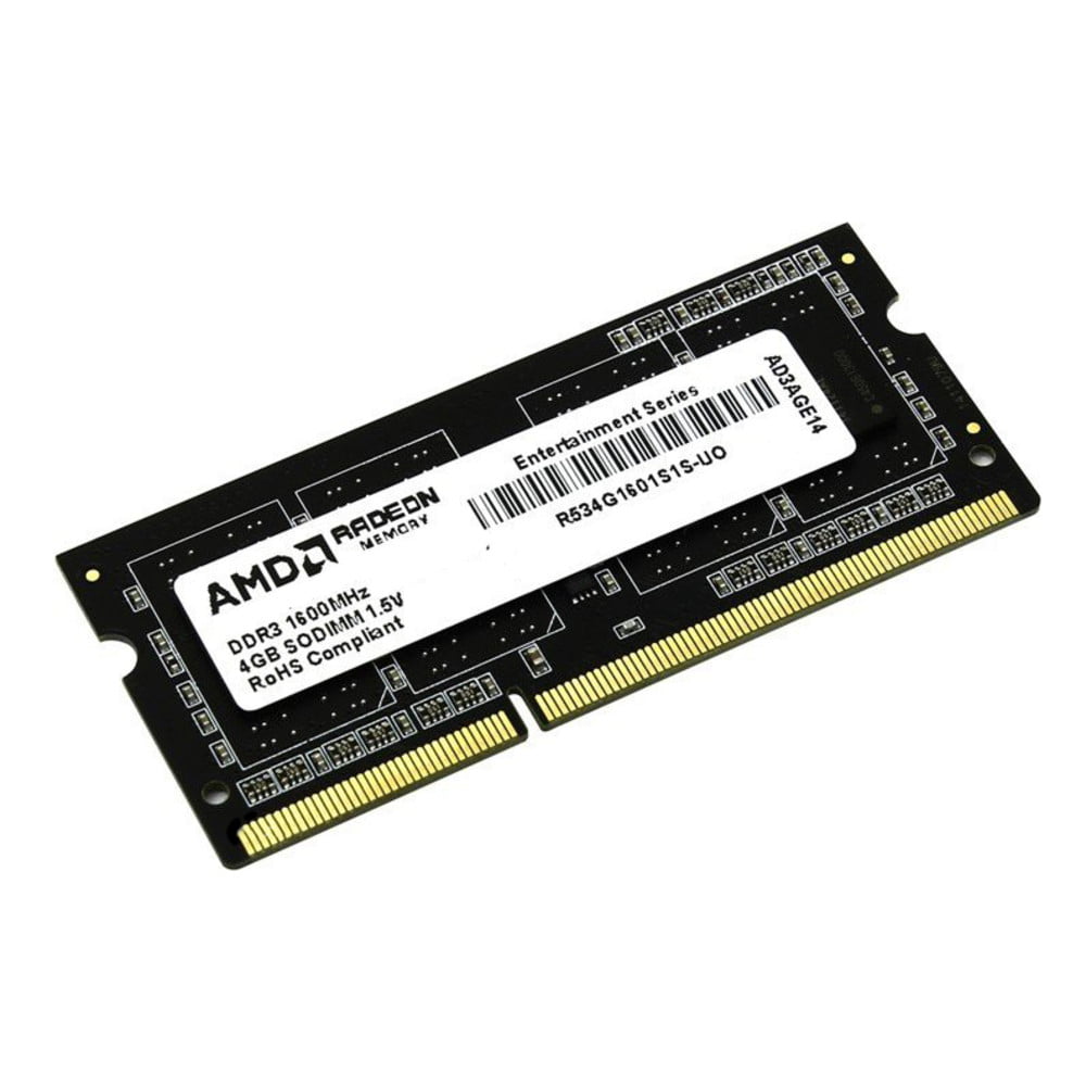 Оперативная память AMD Radeon R5, DDR3, 4Gb (1x4GB), 1600MHz, CL11, SO-DIMM