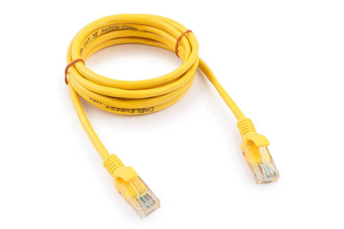 Патч-корд UTP Cablexpert cat.5e, 2м, литой, многожильный, желтый