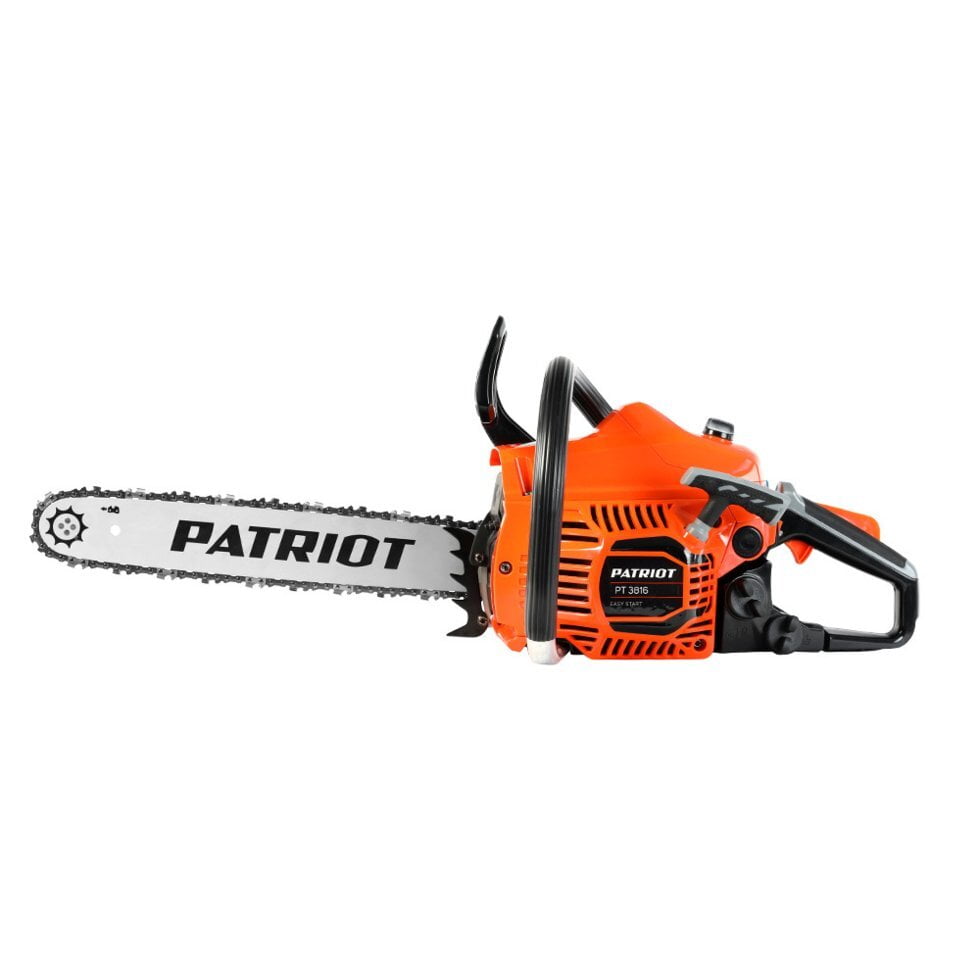 Бензопила Patriot PT3816 220105510 раб. объем 38сс, 2,0 л.с, шина 16", цепь 3/8"; 0,050"/1,3мм; 57 звеньев; облегченный запуск Easy Start;