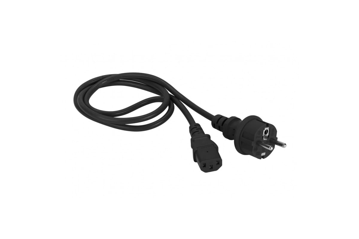 Шнур питания C13-Schuko, 3х0.75, 220В, 10А, черный, 3 метра
