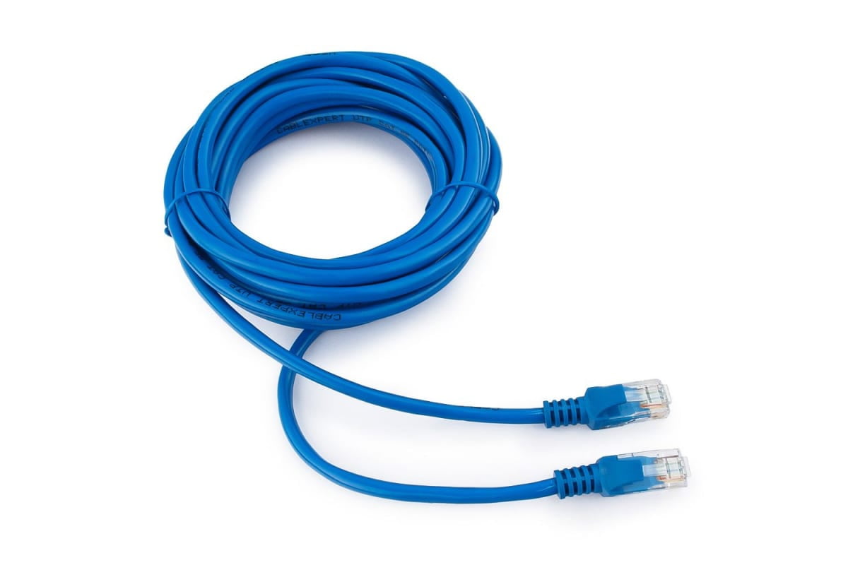 Патч-корд UTP Cablexpert cat.5e, 5м, литой, многожильный, синий
