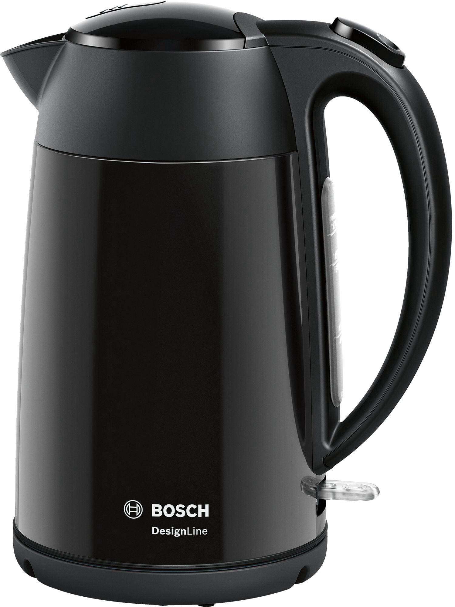 Чайник электрический Bosch TWK3P423 черный, 1.7 л, 2400 Вт, скрытый нагревательный элемент