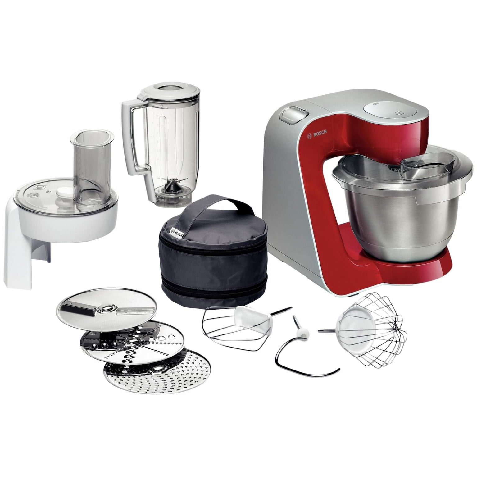 Кухонный комбайн Bosch MUM58720 1000Вт красный/серебристый