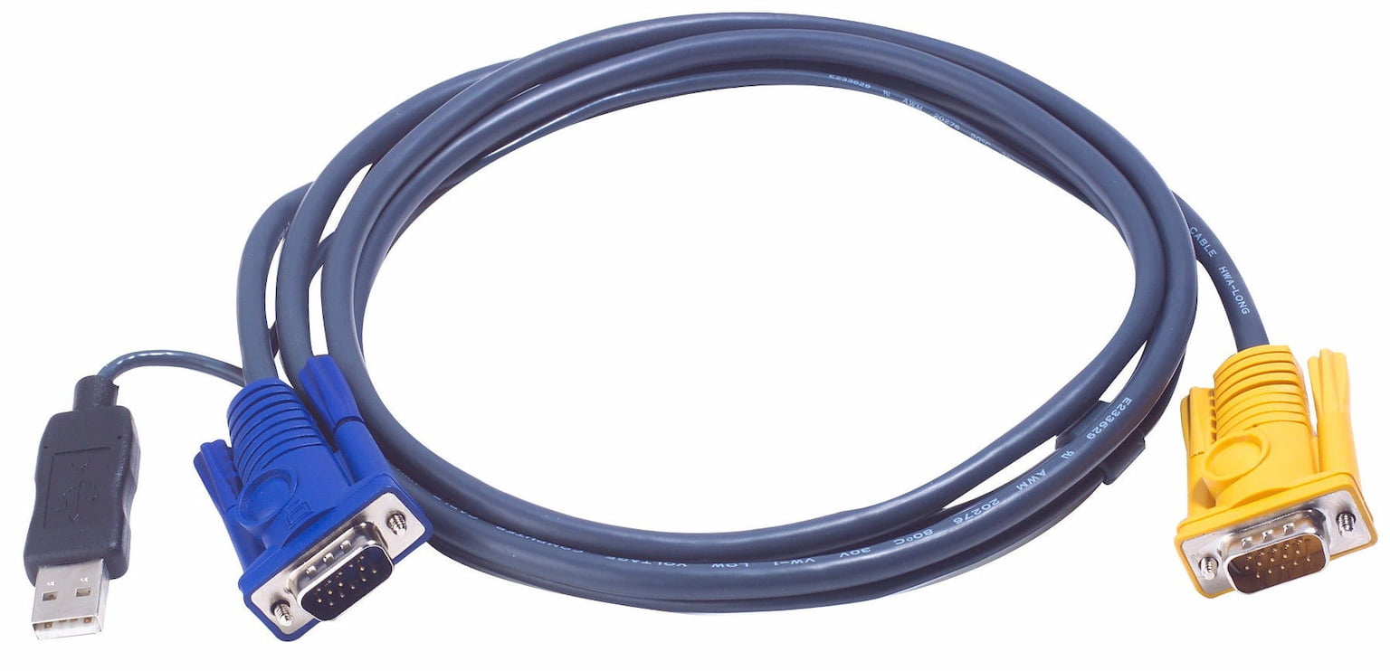 Переключатель ATEN 2L-5202UP Шнур, монитор+клавиатура+мышь Intelligent CABLE HD15M/USBAM 1.8M