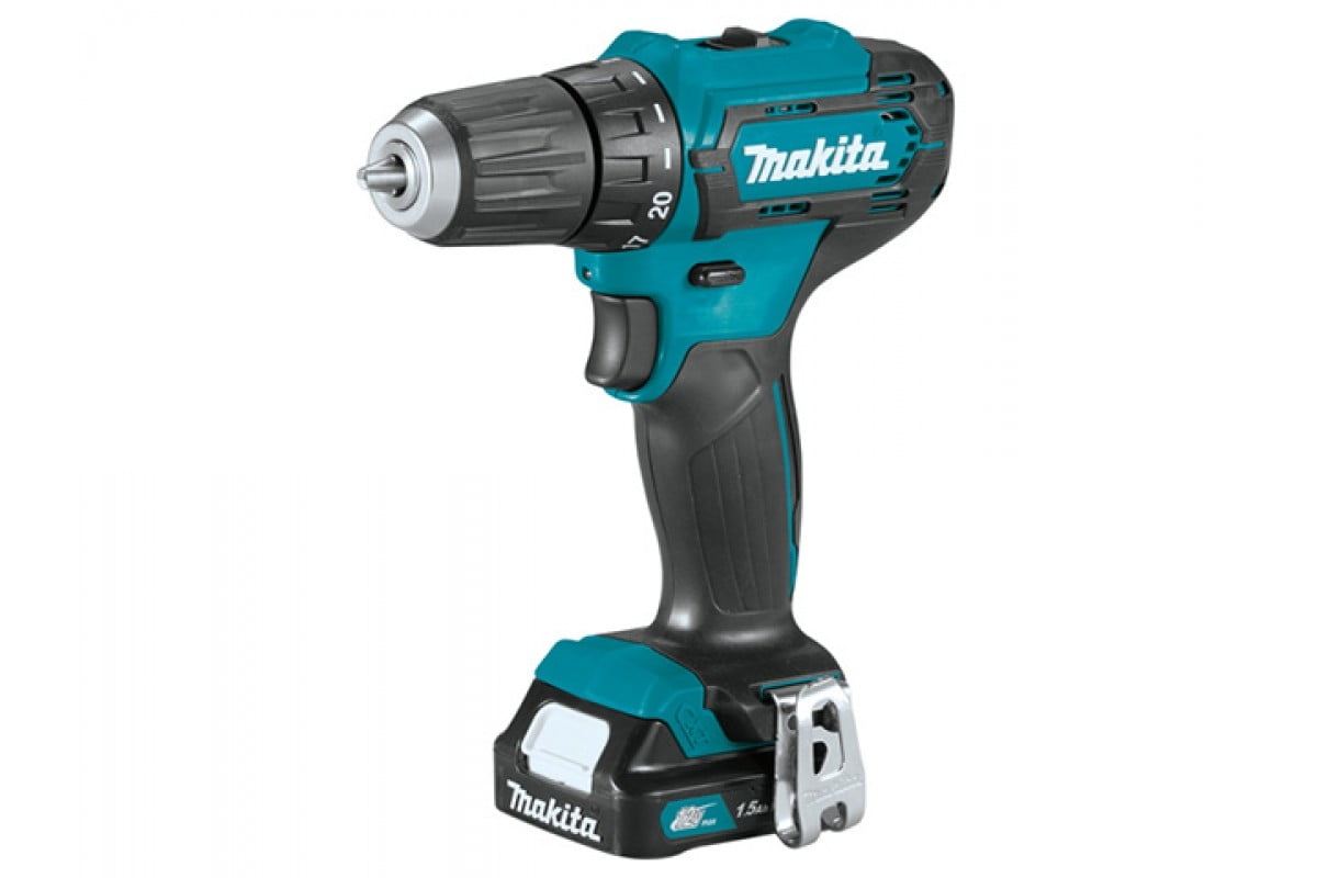 Дрель-шуруповерт Makita DF333DWYE, 12 В, 1.5 Ач, 30 Нм, щеточный