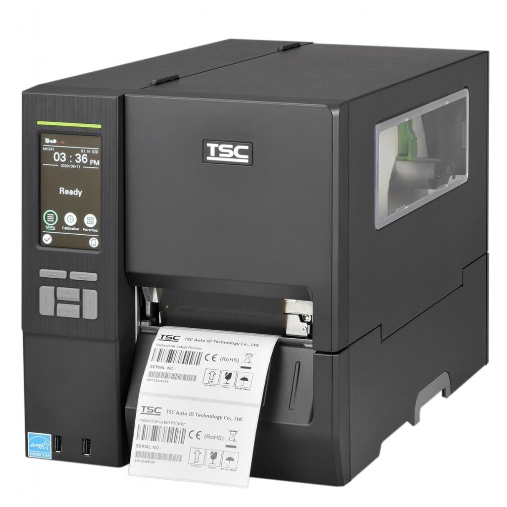 Принтер этикеток термотрансферный TSC MH241T 203 dpi, 356 мм/сек, USB, RS-232, Ethernet, USB Host, черный